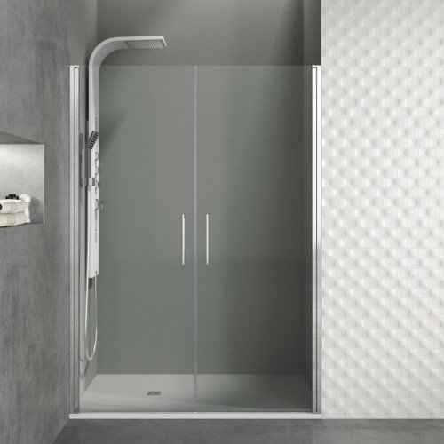 Mampara de ducha con 2 puertas abatibles 180 grados