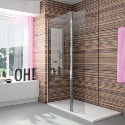 cantidad Salida Suavemente Mampara de ducha fija más una puerta abatible 【serie 300 TR524】
