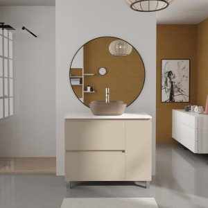 Mueble de baño beige de 2...
