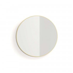 Espejo alba 80ø oro cepillado